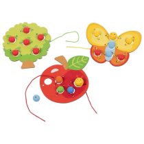   Fűzős játék szett 3 formával (alma, gyümölcsfa, pillangó)