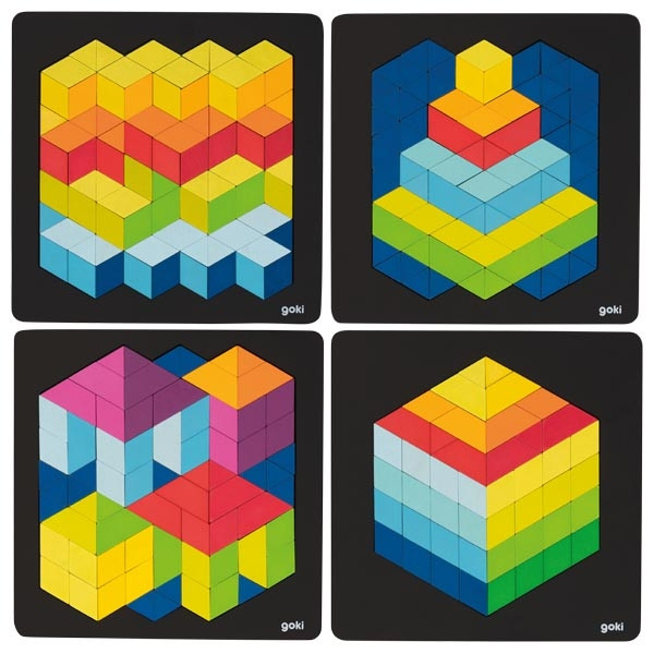 Image of Fa puzzle készlet, 4 db 3D puzzle