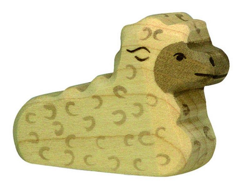 Image of Fa játék állatok - bárány, fekvő